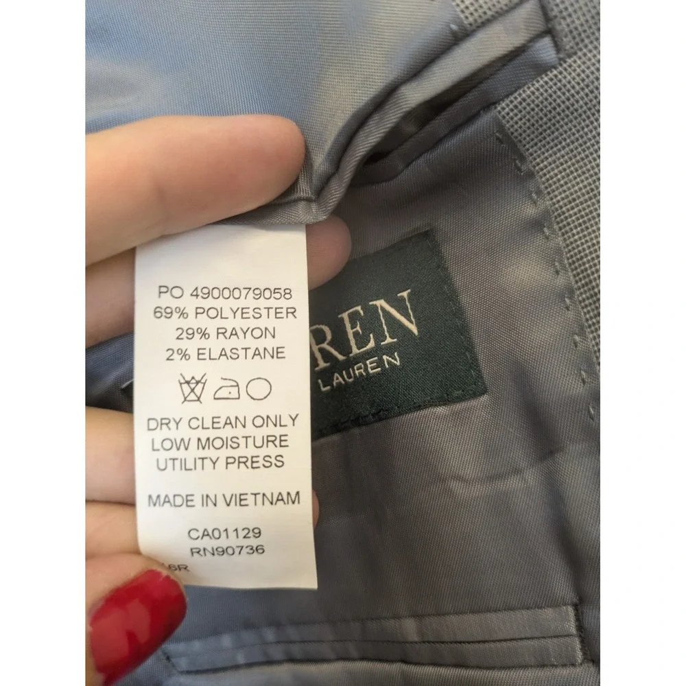 Lauren Ralph Lauren Suit Jacket Kid's 16R Grey Two Button Formal Blazer